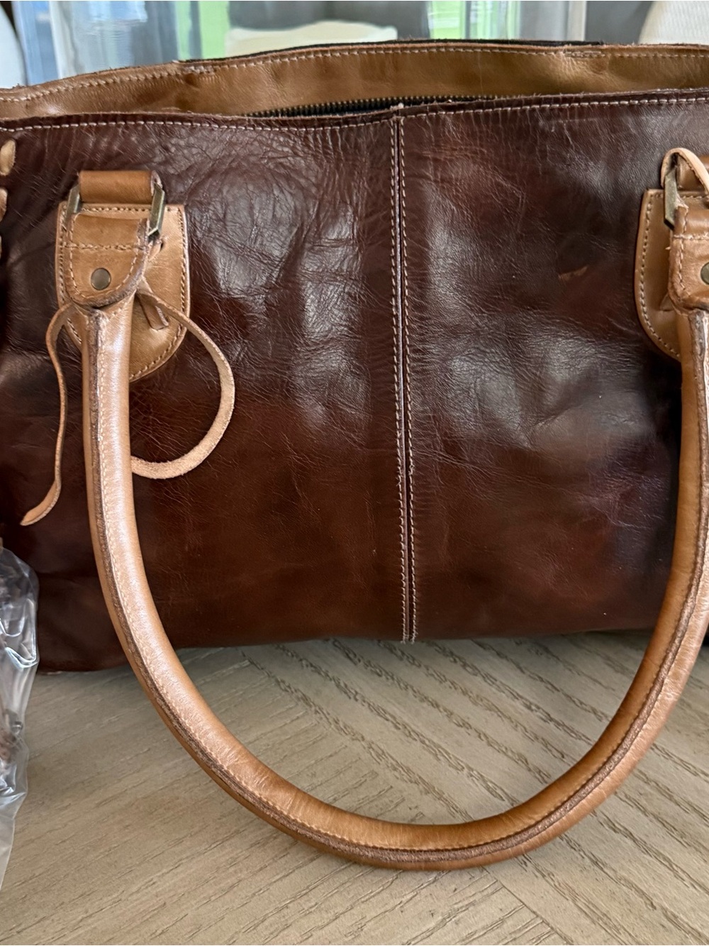 Bed Stu NEW RELEASE ROCKABABY Teak Rustic Leather Shoulder Bag NWT Retails $295 - Picture 5 of 13